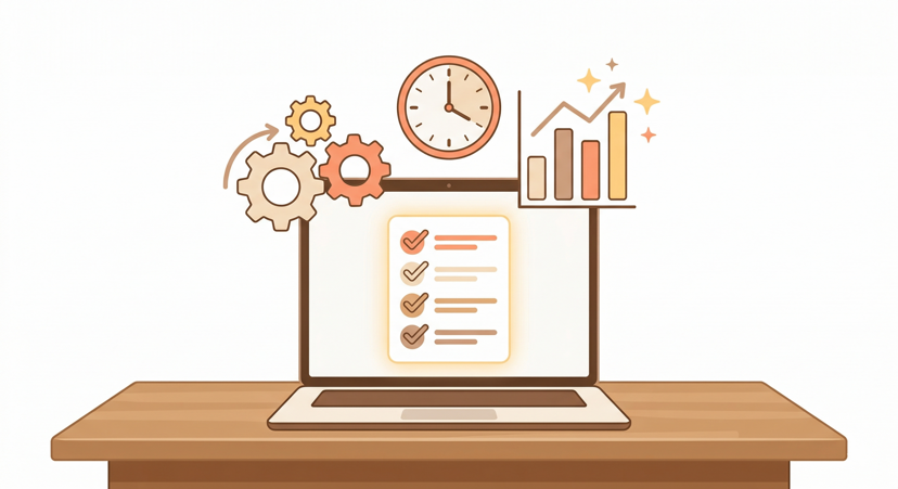 AIが業務改善を診断するイメージ